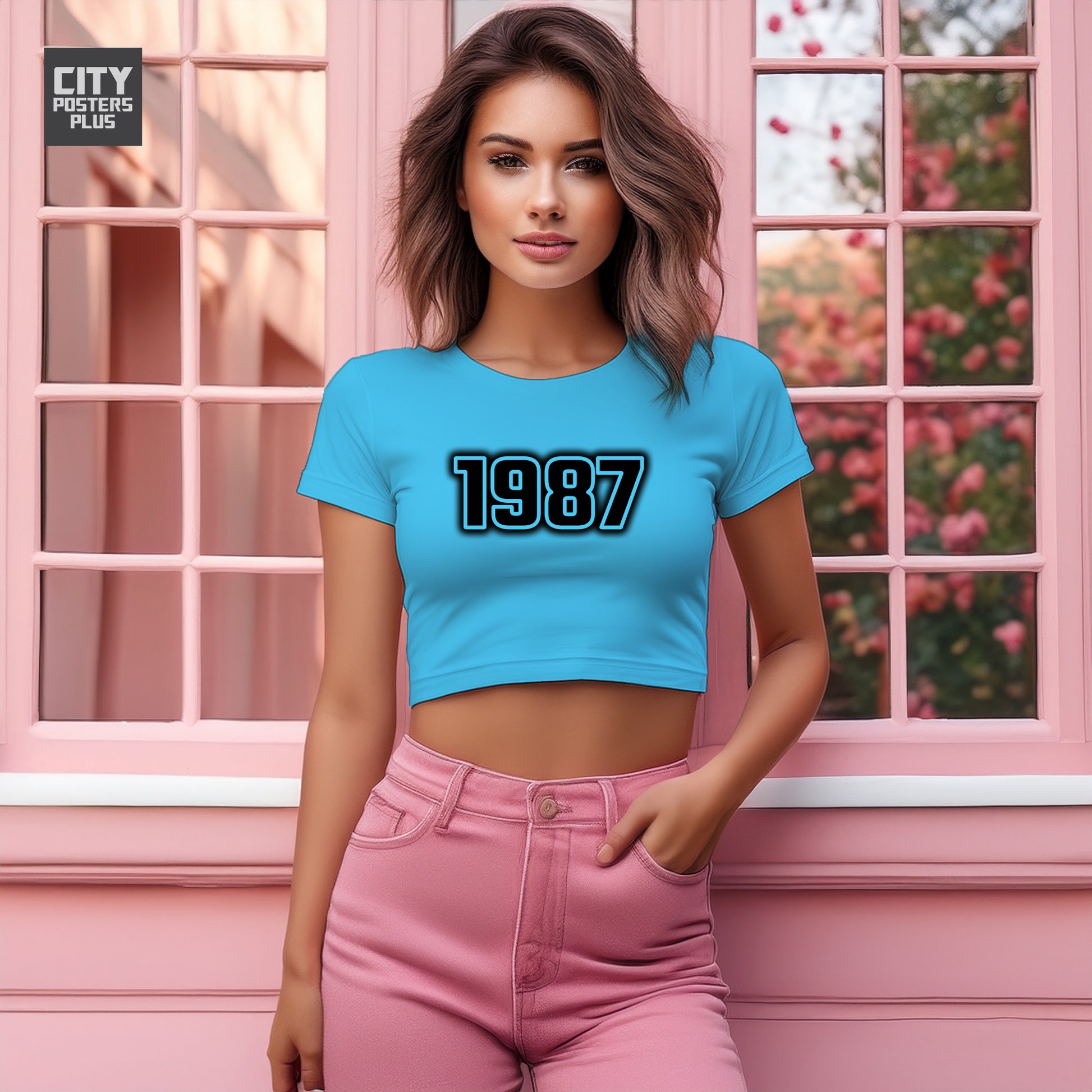 1987 Women Crop Top | Vintage Birth Year Shirt | City Posters Plus
