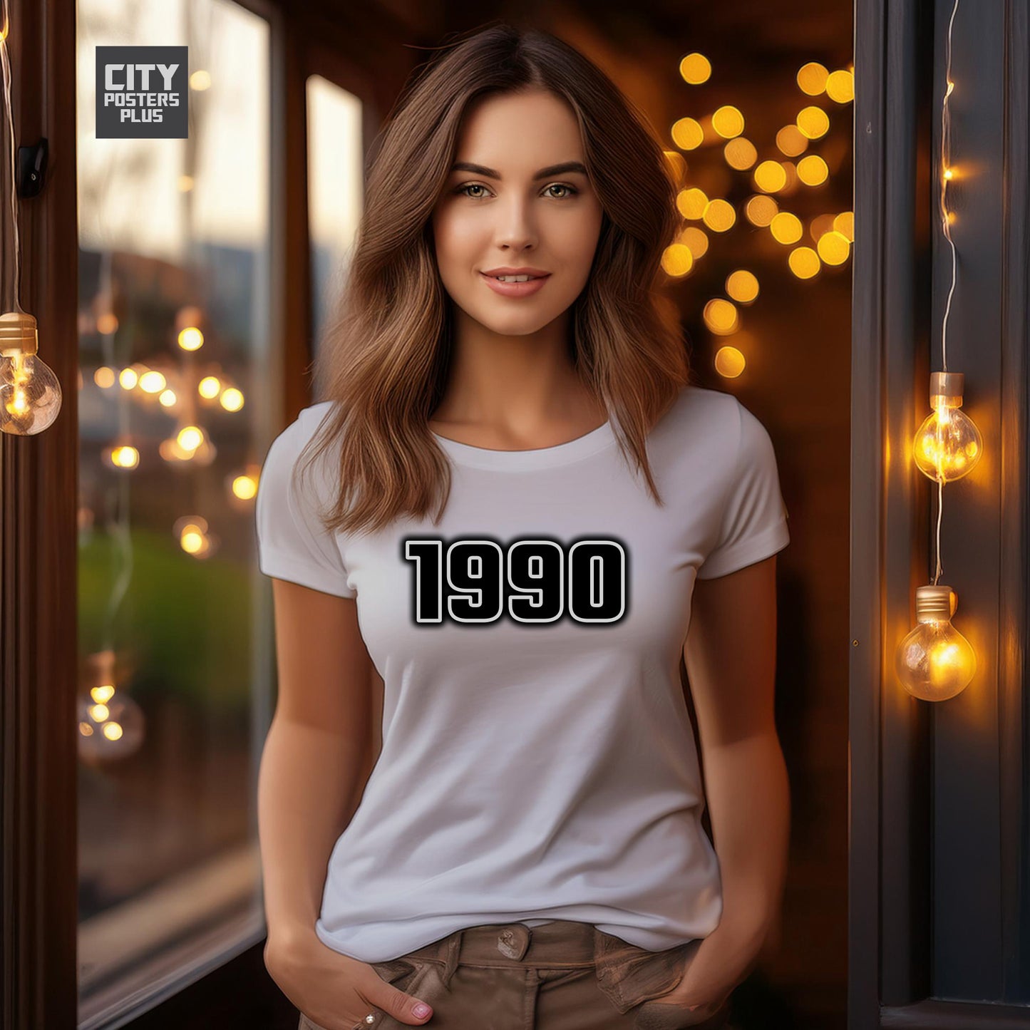 City Posters Plus 1990 Vintage Birth Year Women T-Shirt