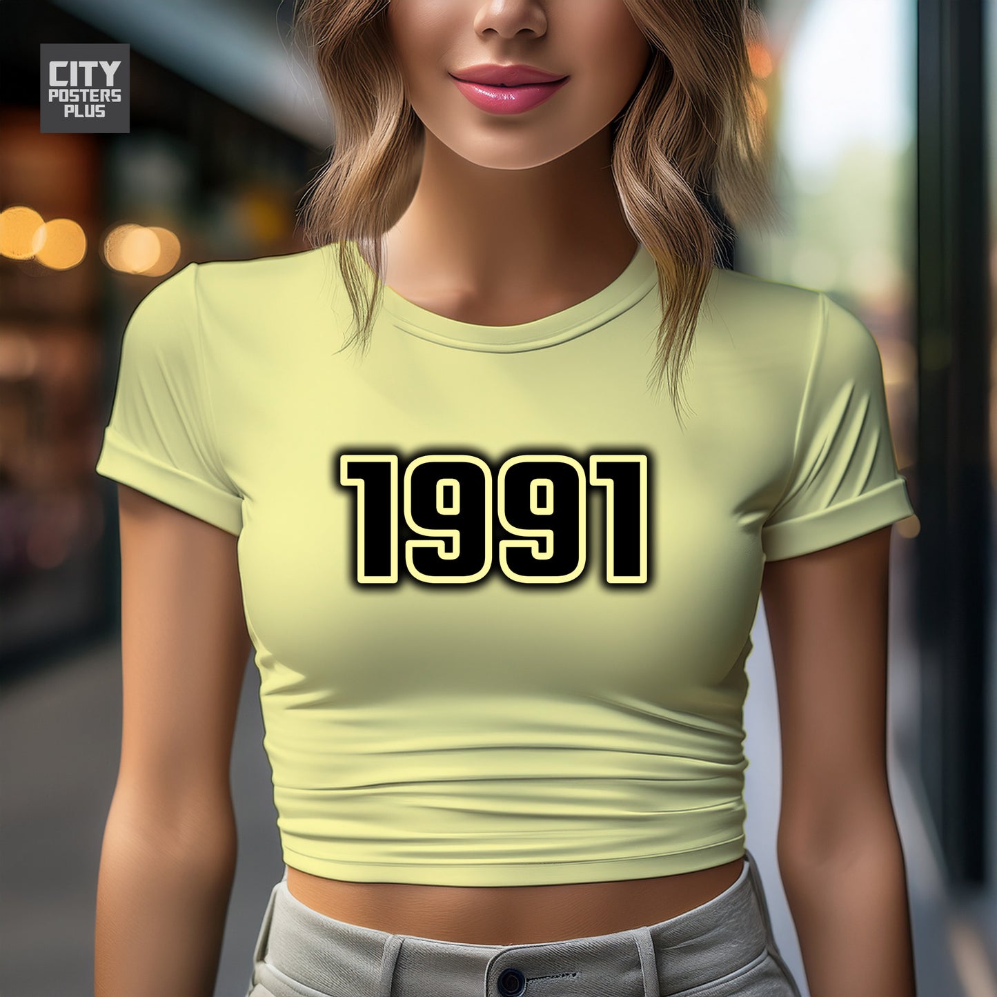 City Posters Plus 1991 Vintage Birth Year Women Crop Top