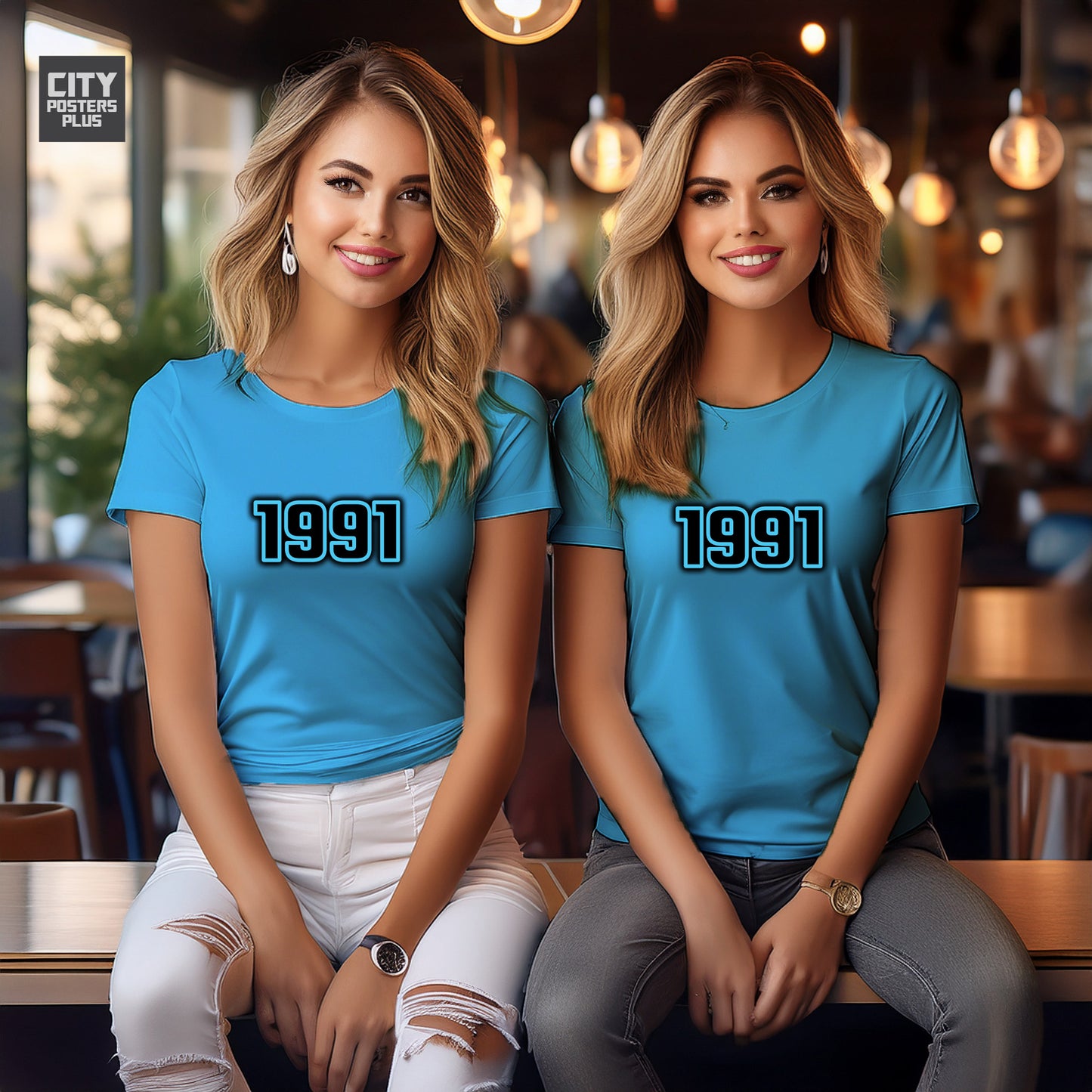 City Posters Plus 1991 Vintage Birth Year Women T-Shirt