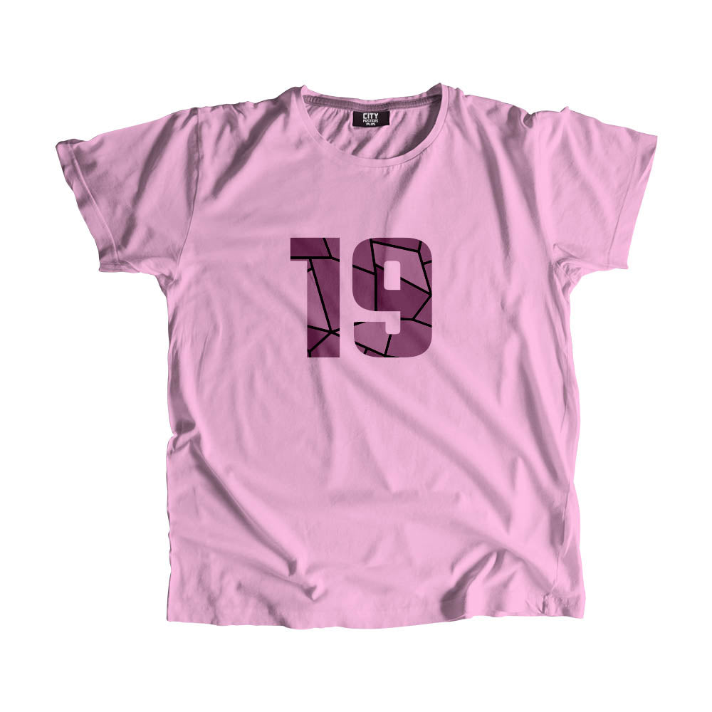 19 Number Men Unisex T-Shirt  (Light Pink)| Classic Numeric Graphic Tee