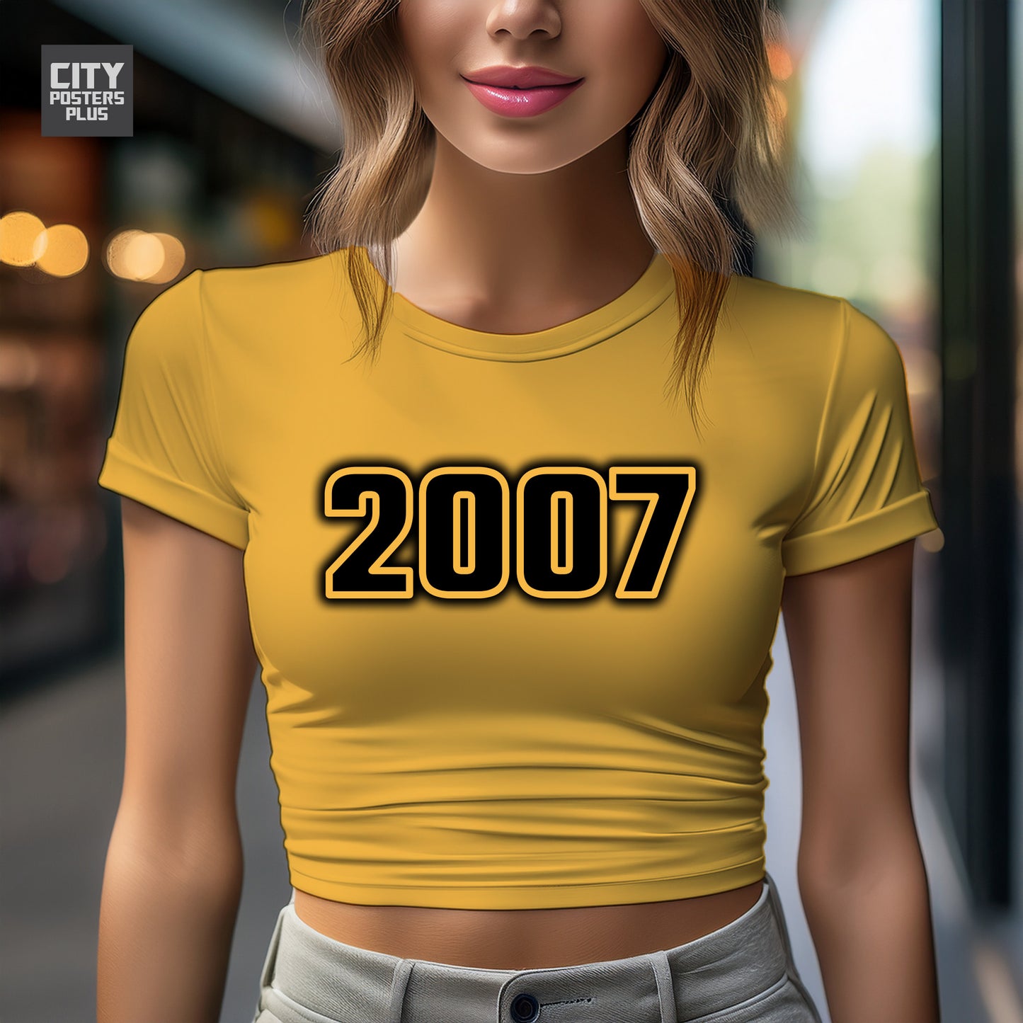 City Posters Plus 2007 Vintage Birth Year Women Crop Top