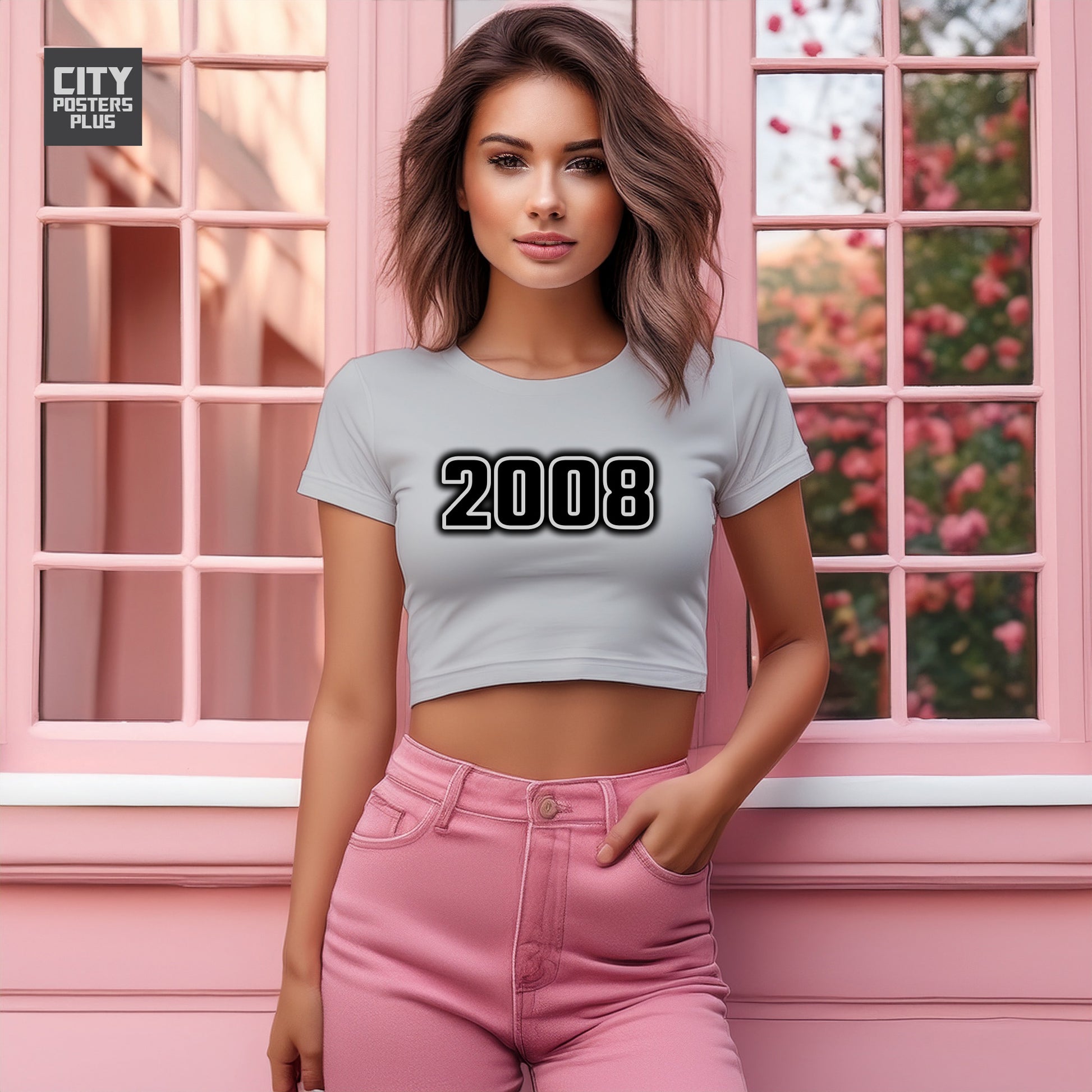 2008 Women Crop Top | Vintage Birth Year Shirt | City Posters Plus