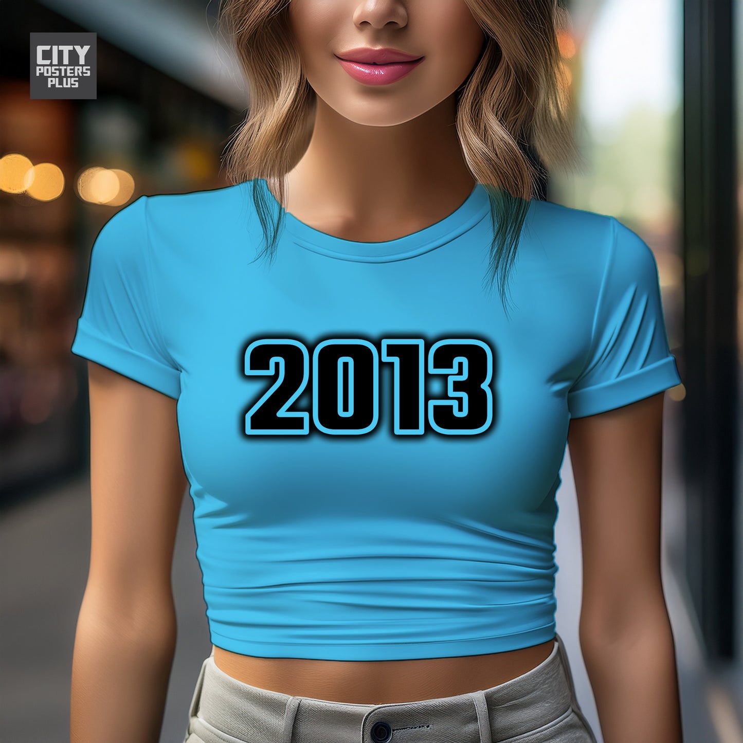 City Posters Plus 2013 Vintage Birth Year Women Crop Top
