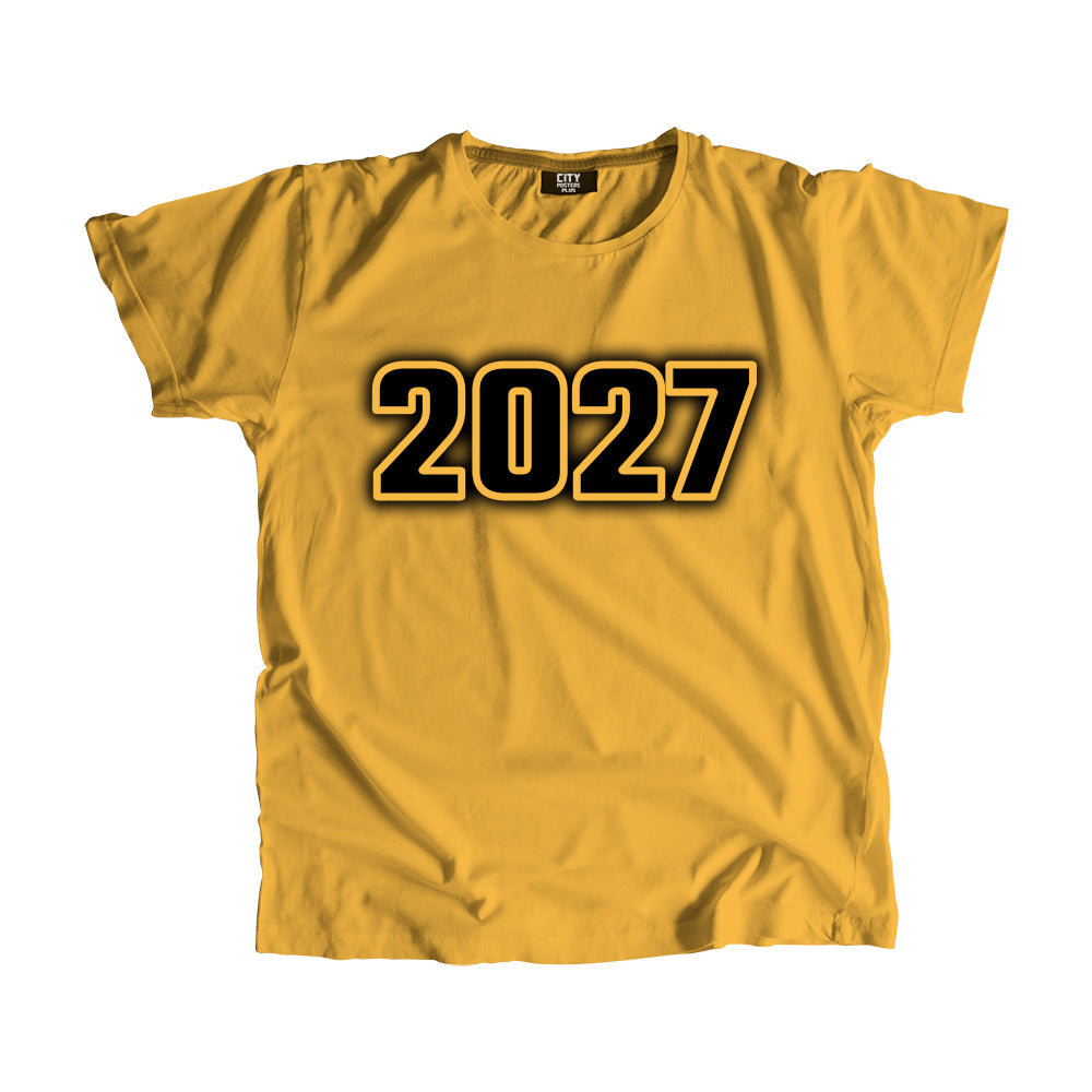 2027 Vintage Heritage Year Men Unisex T-Shirt (Golden Yellow)