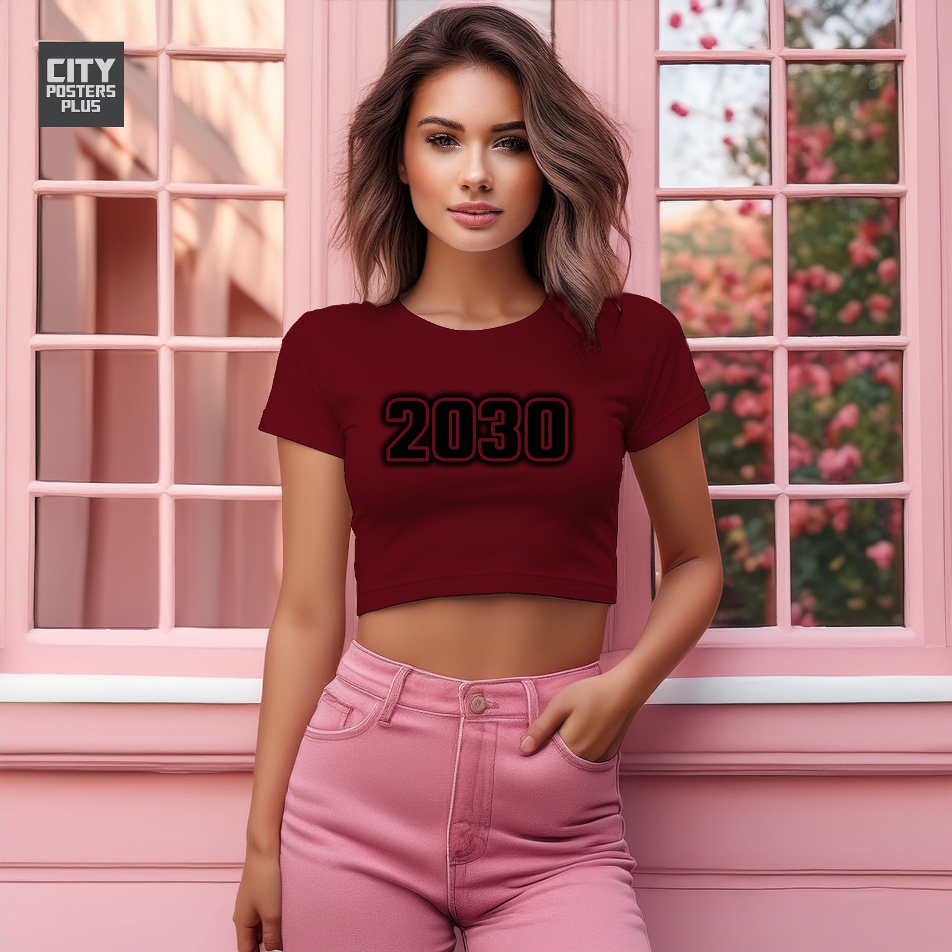 2030 Women Crop Top | Vintage Birth Year Shirt | City Posters Plus