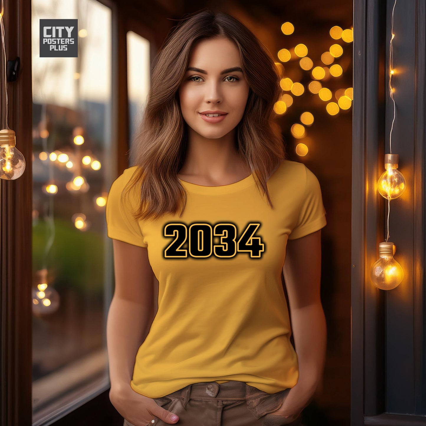 City Posters Plus 2034 Vintage Birth Year Women T-Shirt