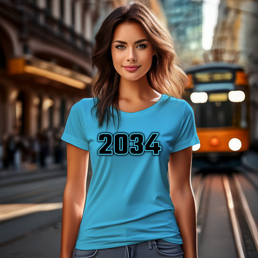 2034 Women T-Shirt | Vintage Birth Year Shirt | City Posters Plus