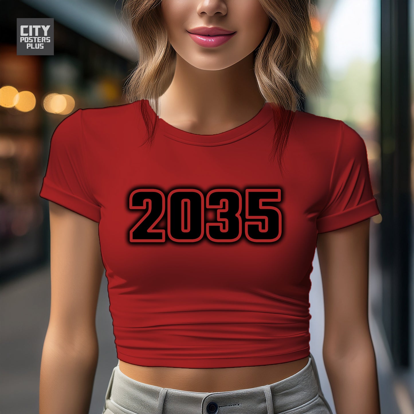 City Posters Plus 2035 Vintage Birth Year Women Crop Top