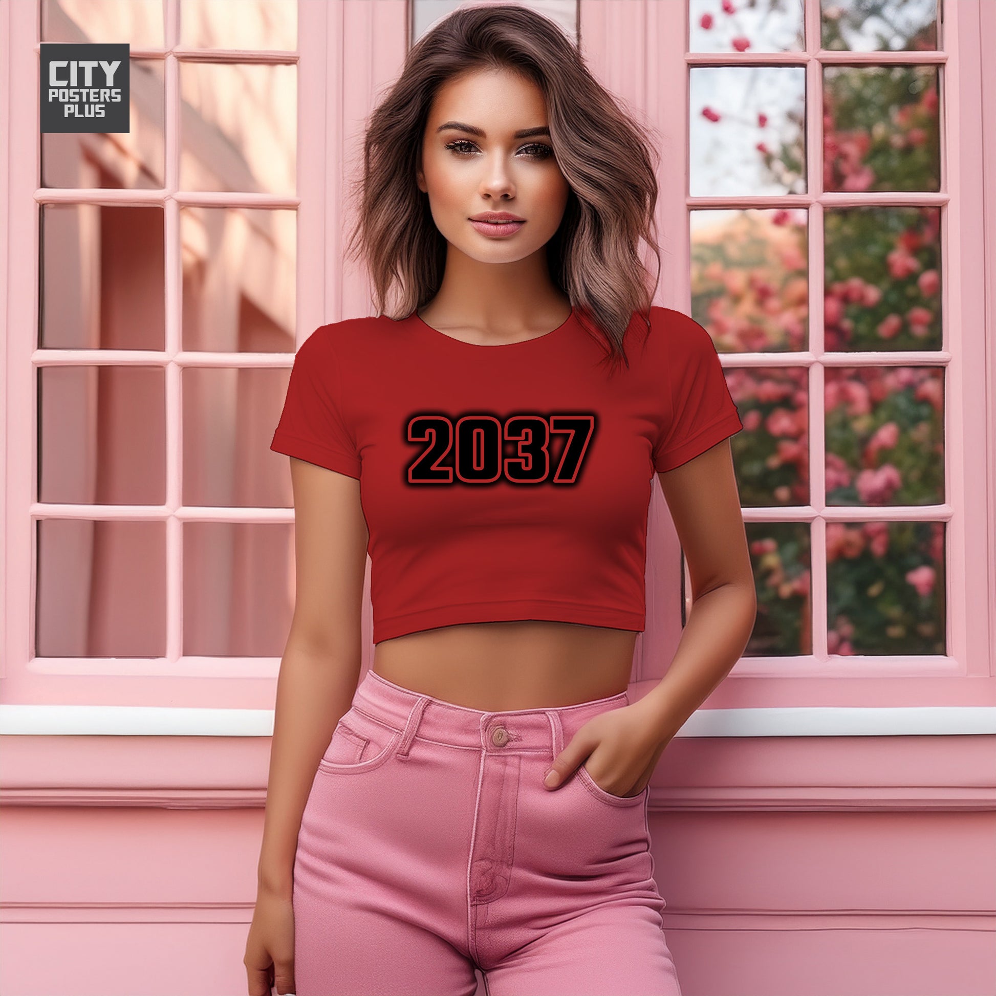 2037 Women Crop Top | Vintage Birth Year Shirt | City Posters Plus