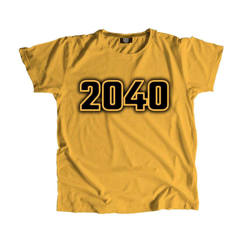 2040 Vintage Heritage Year Men Unisex T-Shirt (Golden Yellow)