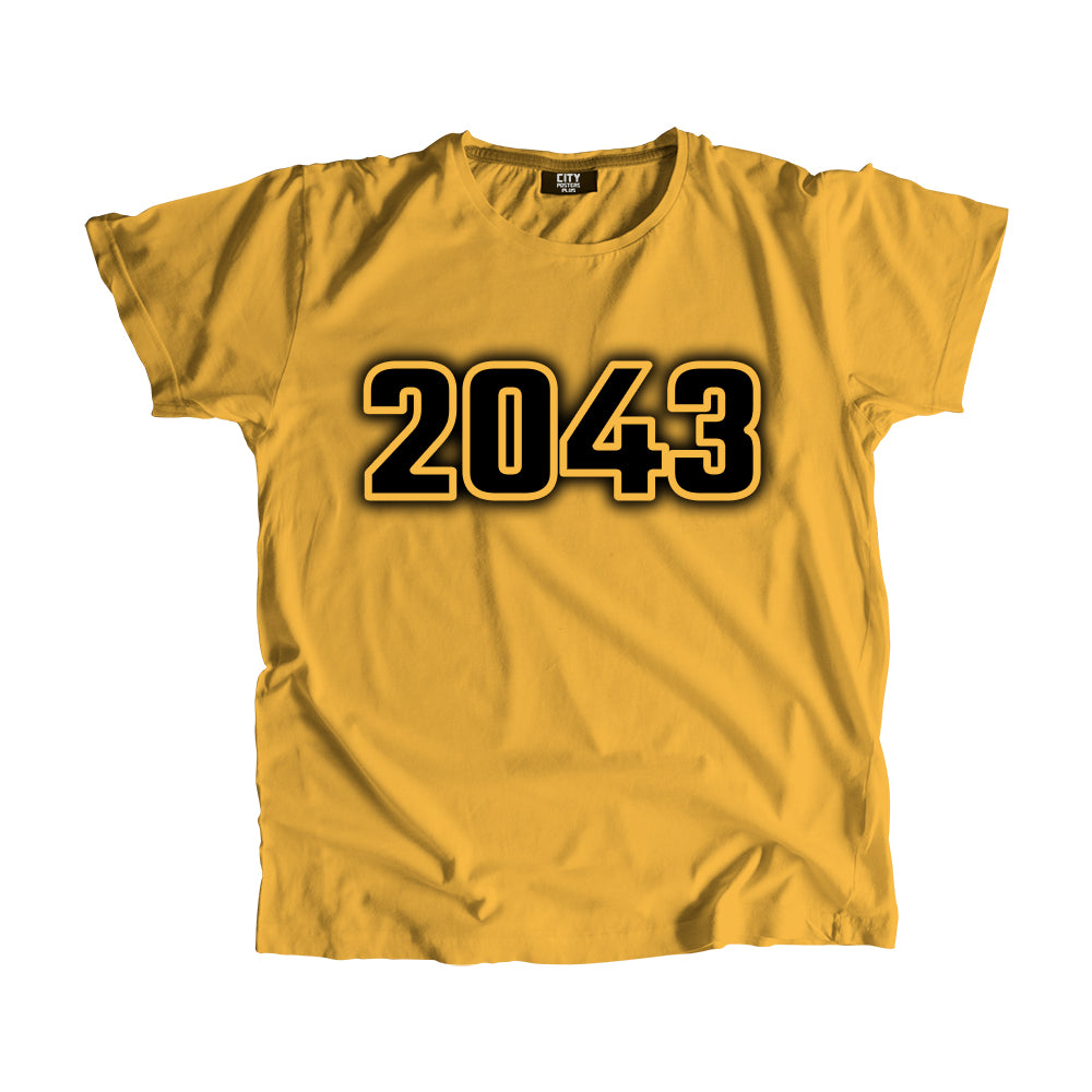 2043 Vintage Heritage Year Men Unisex T-Shirt (Golden Yellow)