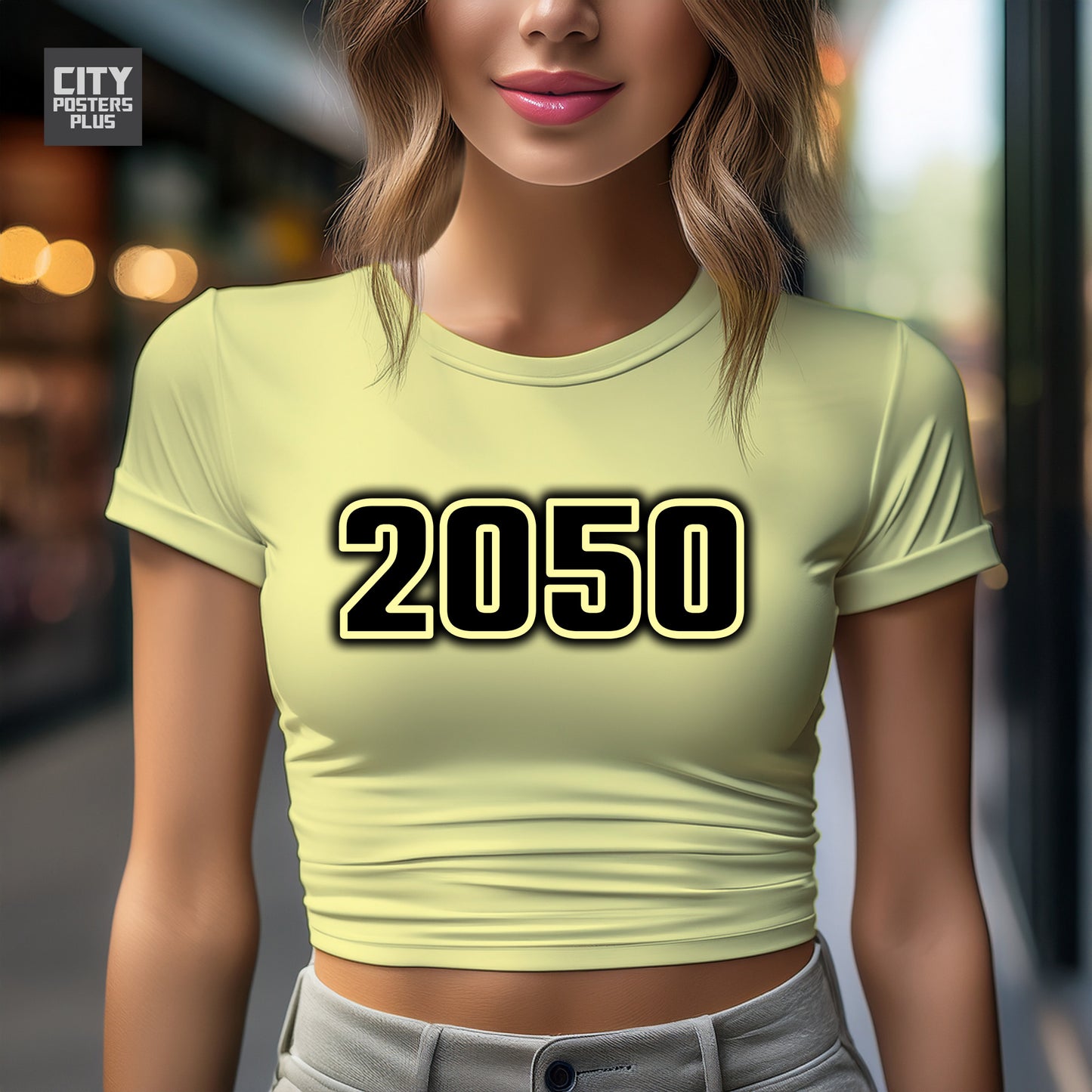 City Posters Plus 2050 Vintage Birth Year Women Crop Top