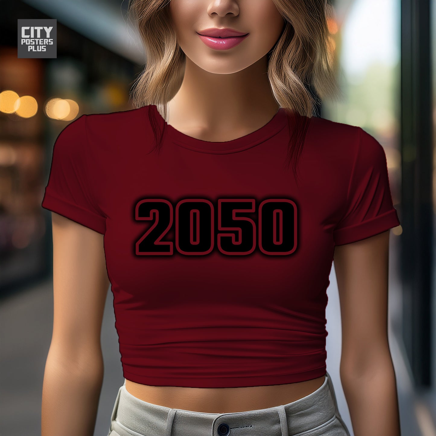 City Posters Plus 2050 Vintage Birth Year Women Crop Top