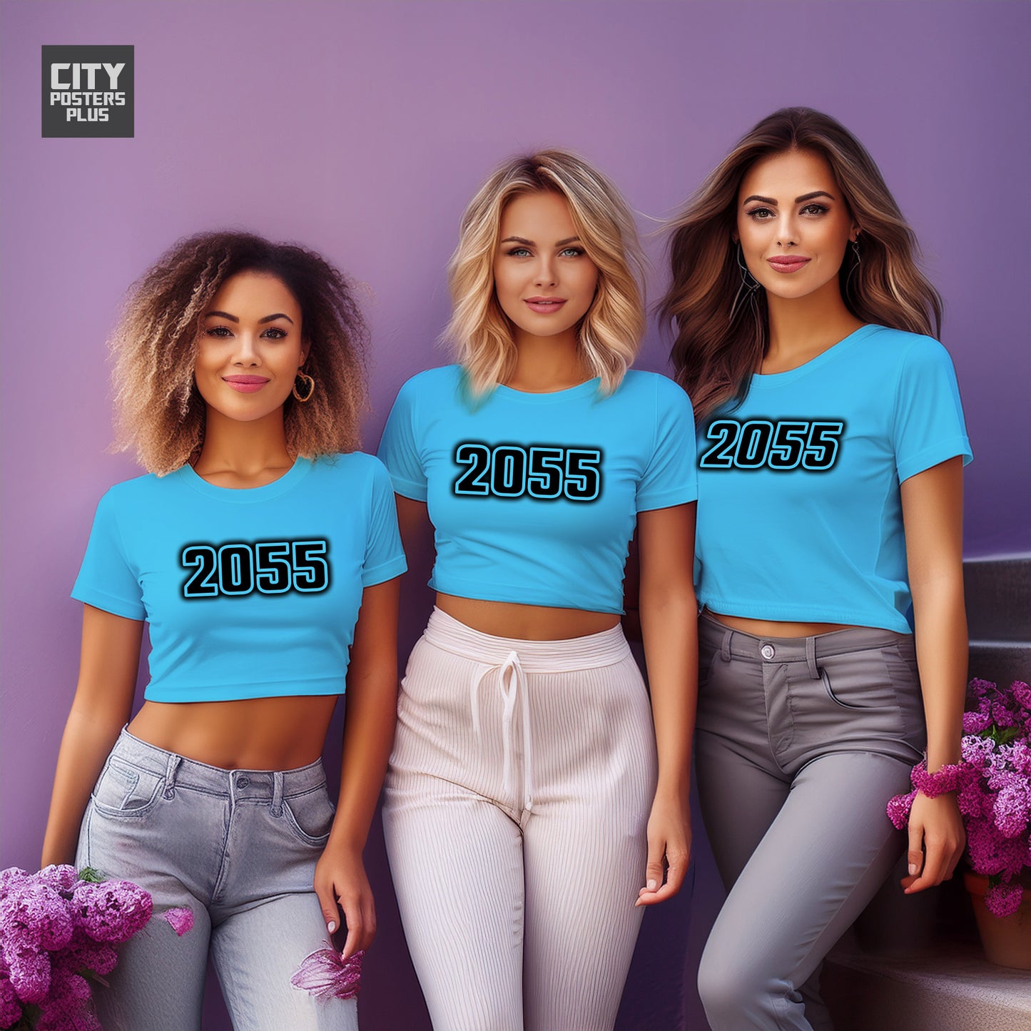 City Posters Plus 2055 Vintage Birth Year Women Crop Top