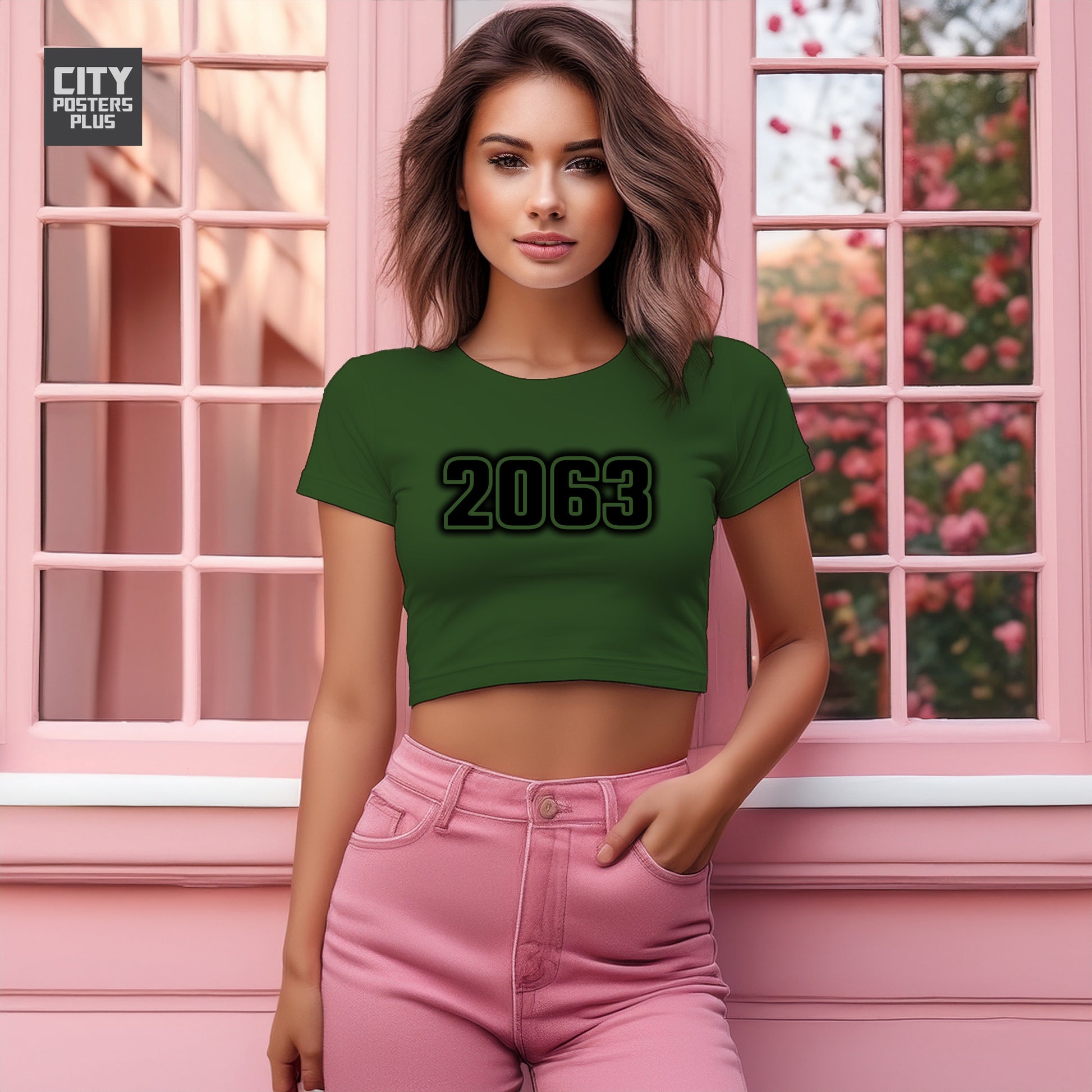 2063 Women Crop Top | Vintage Birth Year Shirt | City Posters Plus