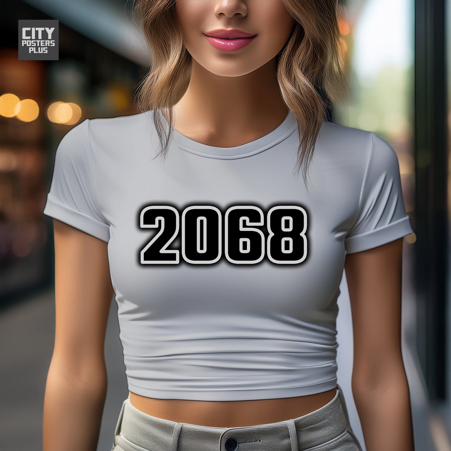 City Posters Plus 2068 Vintage Birth Year Women Crop Top