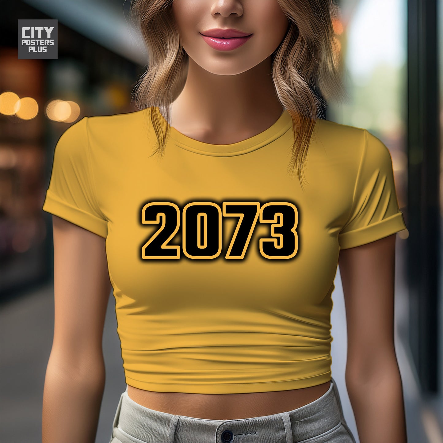 City Posters Plus 2073 Vintage Birth Year Women Crop Top