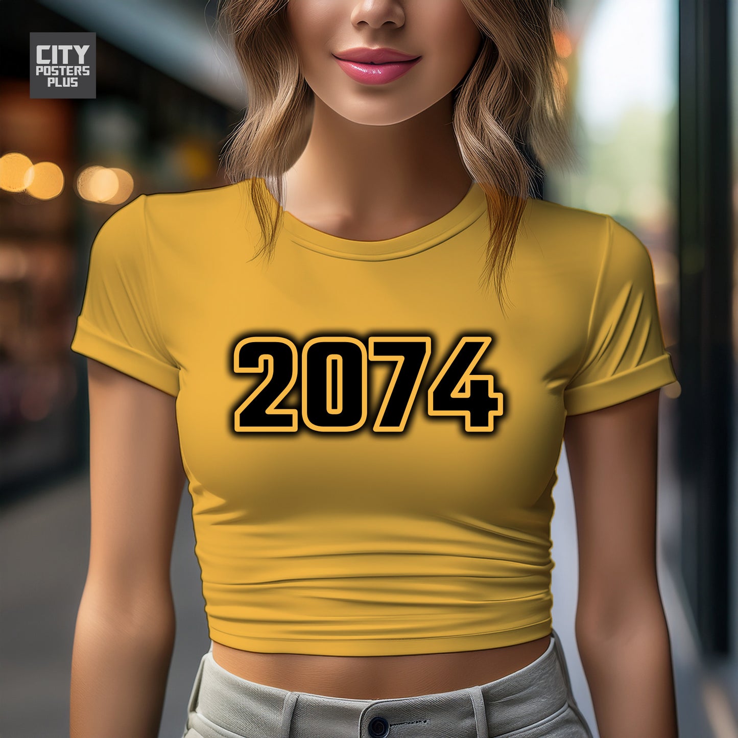 City Posters Plus 2074 Vintage Birth Year Women Crop Top