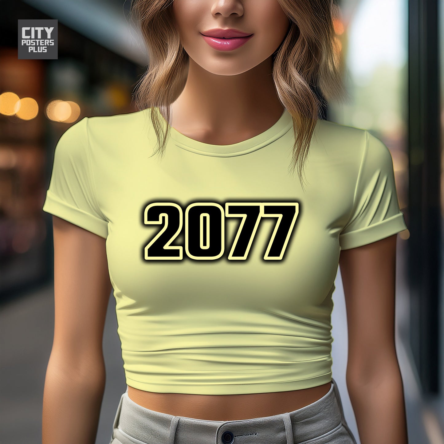 City Posters Plus 2077 Vintage Birth Year Women Crop Top