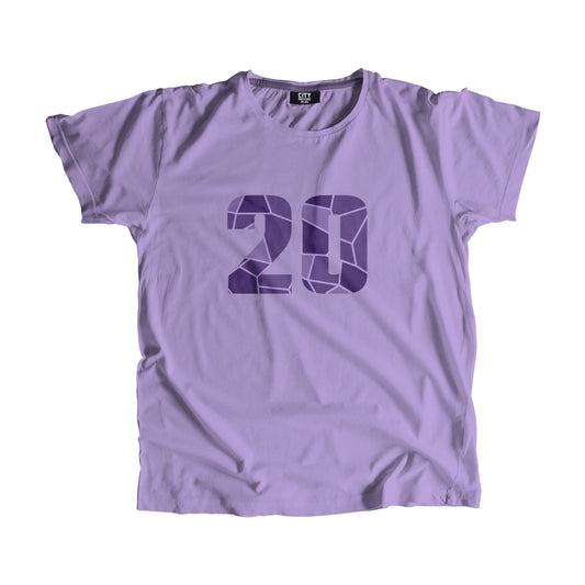 20 Number Men Unisex T-Shirt  (Iris Lavender)| Classic Numeric Graphic Tee