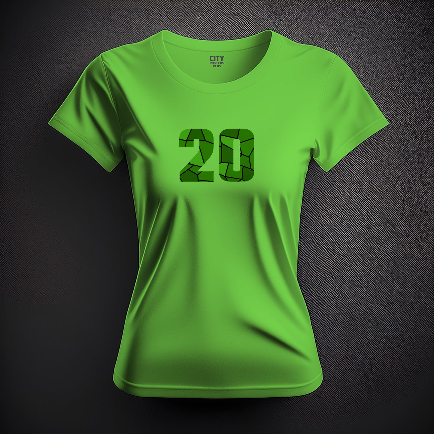 City Posters Plus 20 Number Women T-Shirt (Liril Green) | Stylish Numeric Graphic Tee