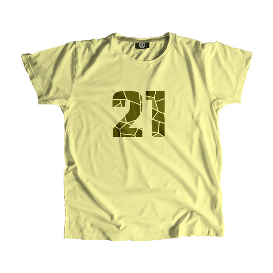 21 Number Men Unisex T-Shirt  (Butter Yellow)| Classic Numeric Graphic Tee