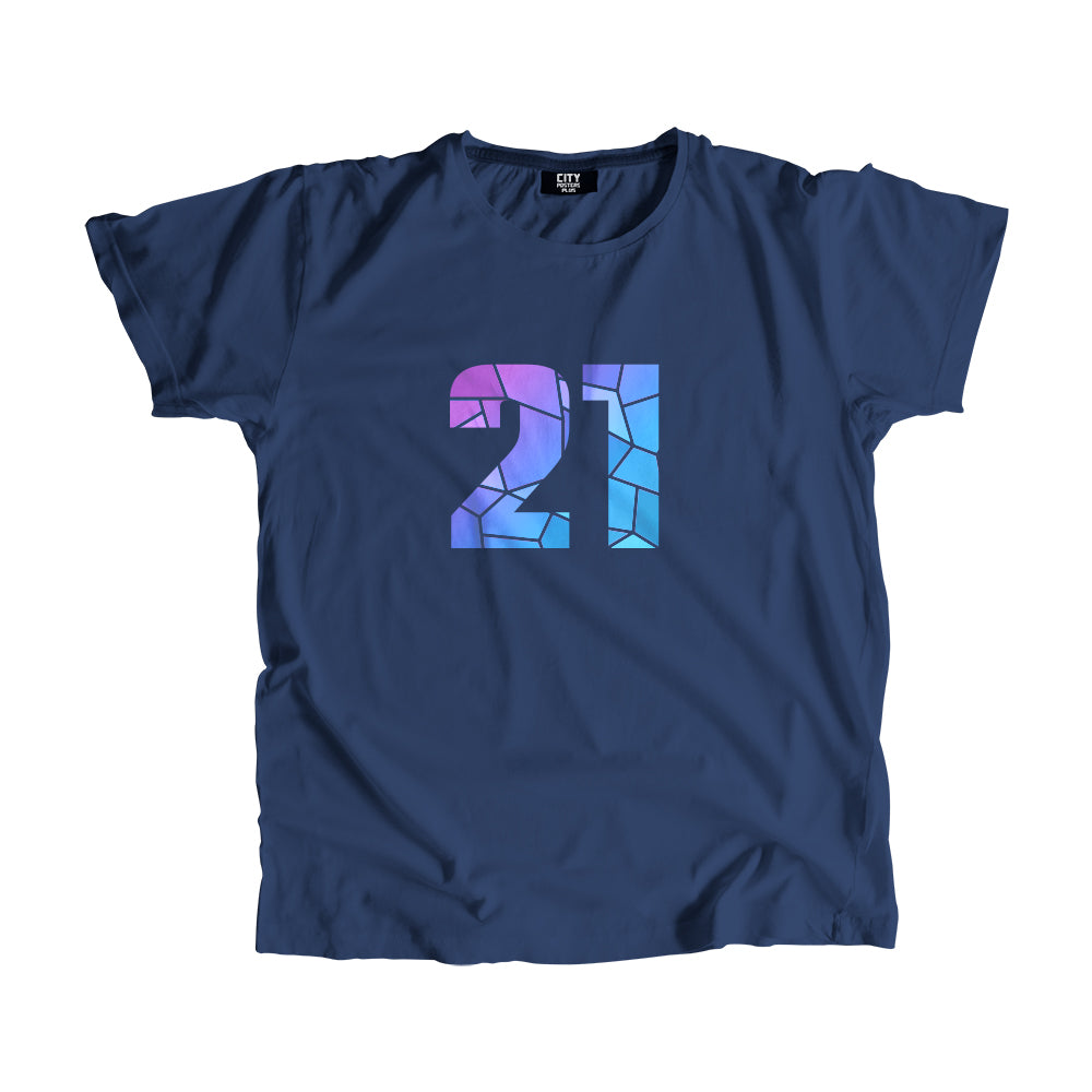 21 Number Men Unisex T-Shirt  (Navy Blue)| Classic Numeric Graphic Tee