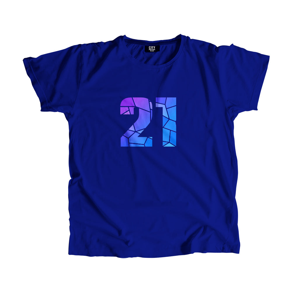 21 Number Men Unisex T-Shirt  (Royal Blue)| Classic Numeric Graphic Tee