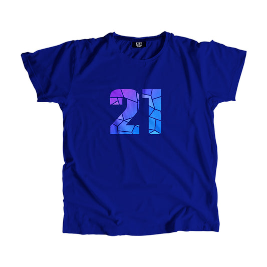 21 Number Men Unisex T-Shirt  (Royal Blue)| Classic Numeric Graphic Tee