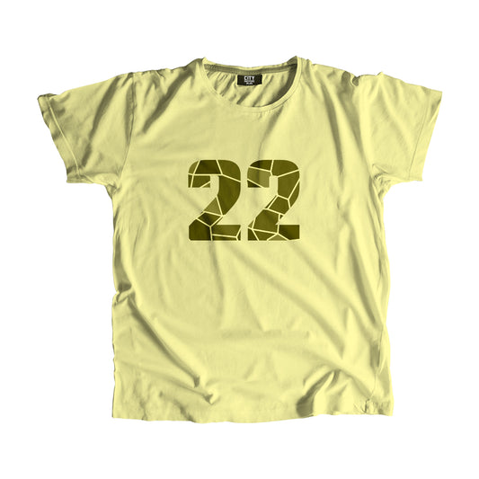 22 Number Men Unisex T-Shirt  (Butter Yellow)| Classic Numeric Graphic Tee