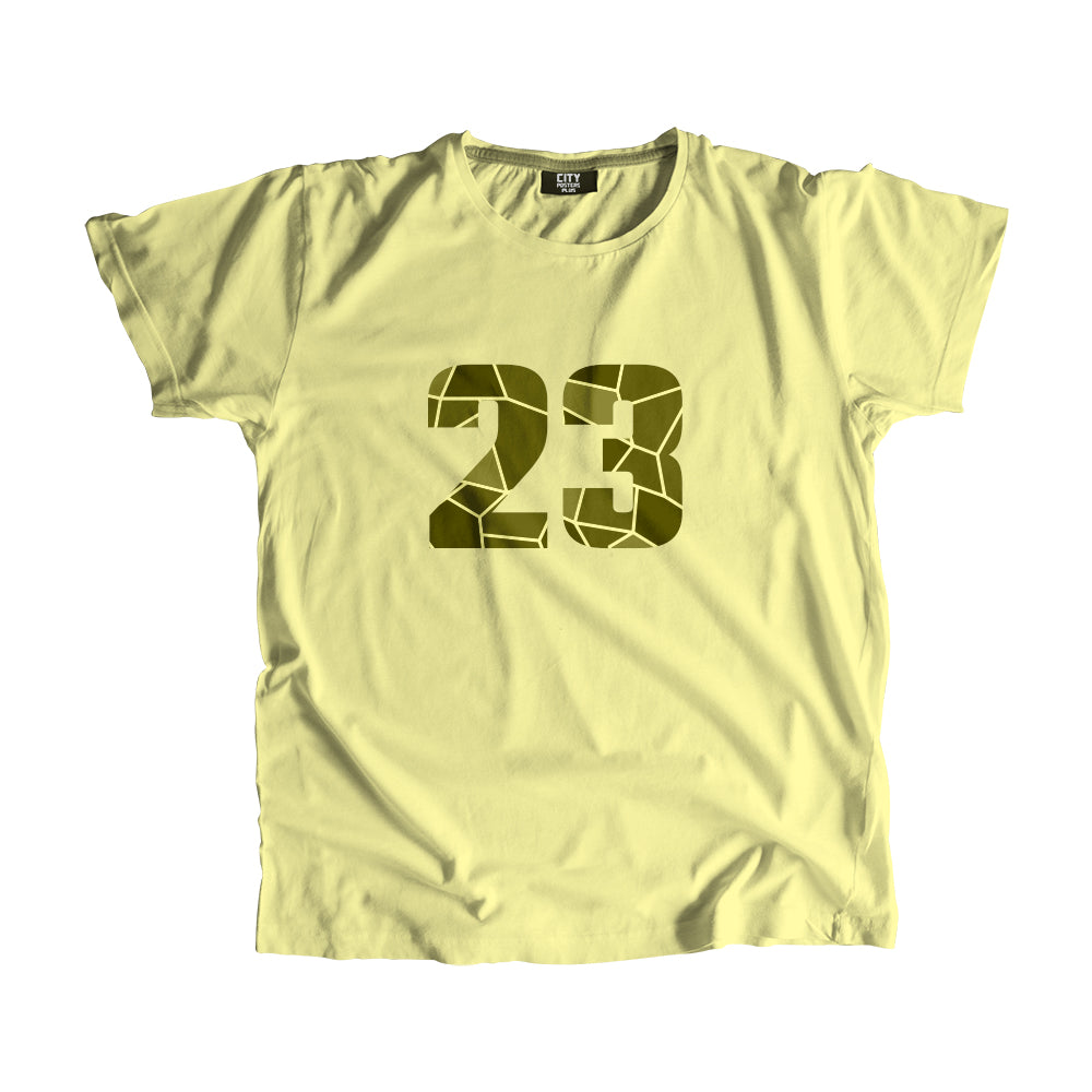 23 Number Men Unisex T-Shirt  (Butter Yellow)| Classic Numeric Graphic Tee