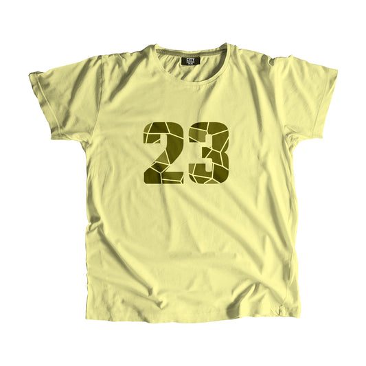 23 Number Men Unisex T-Shirt  (Butter Yellow)| Classic Numeric Graphic Tee
