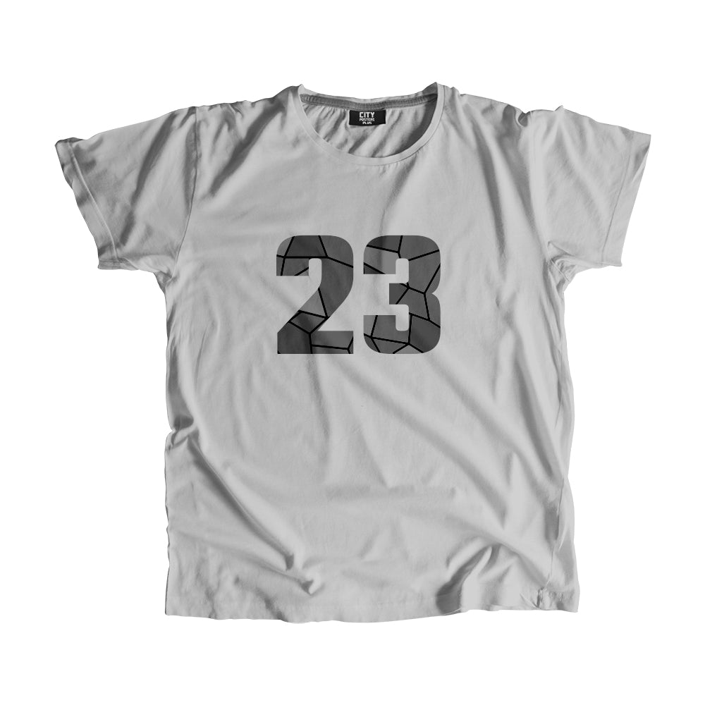 23 Number Men Unisex T-Shirt  (Melange Grey)| Classic Numeric Graphic Tee