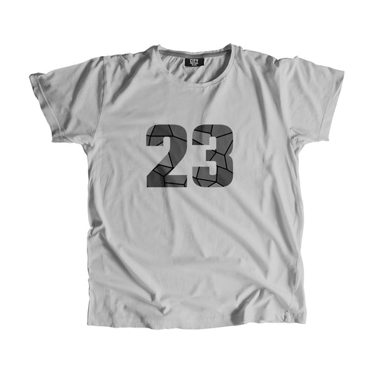 23 Number Men Unisex T-Shirt  (Melange Grey)| Classic Numeric Graphic Tee
