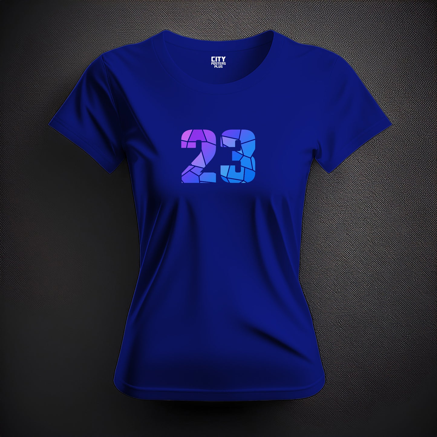 City Posters Plus 23 Number Women T-Shirt (Royal Blue) | Stylish Numeric Graphic Tee
