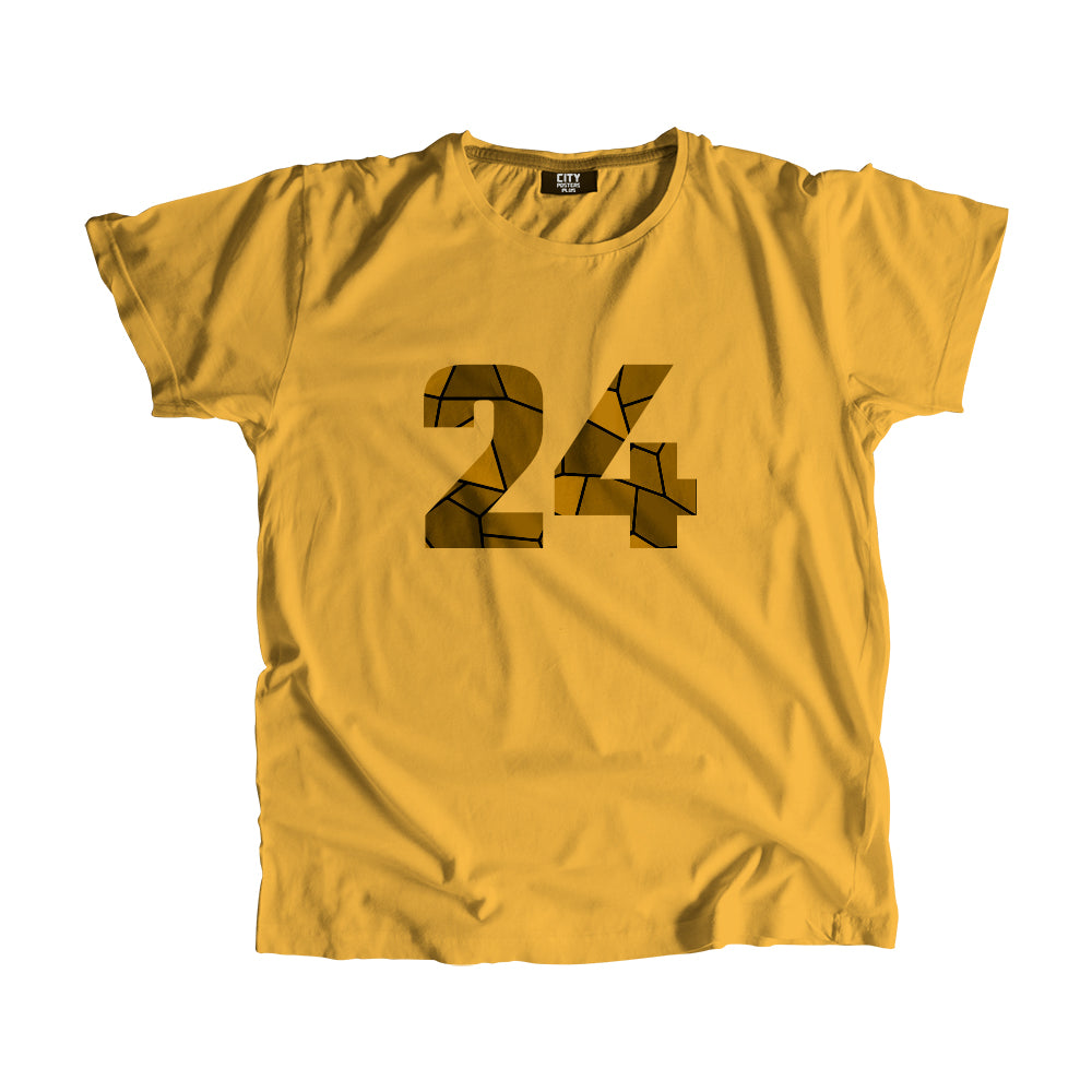 24 Number Men Unisex T-Shirt  (Golden Yellow)| Classic Numeric Graphic Tee
