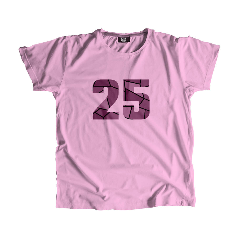 25 Number Men Unisex T-Shirt  (Light Pink)| Classic Numeric Graphic Tee