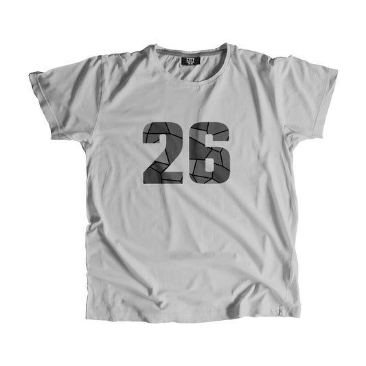 26 Number Men Unisex T-Shirt  (Melange Grey)| Classic Numeric Graphic Tee