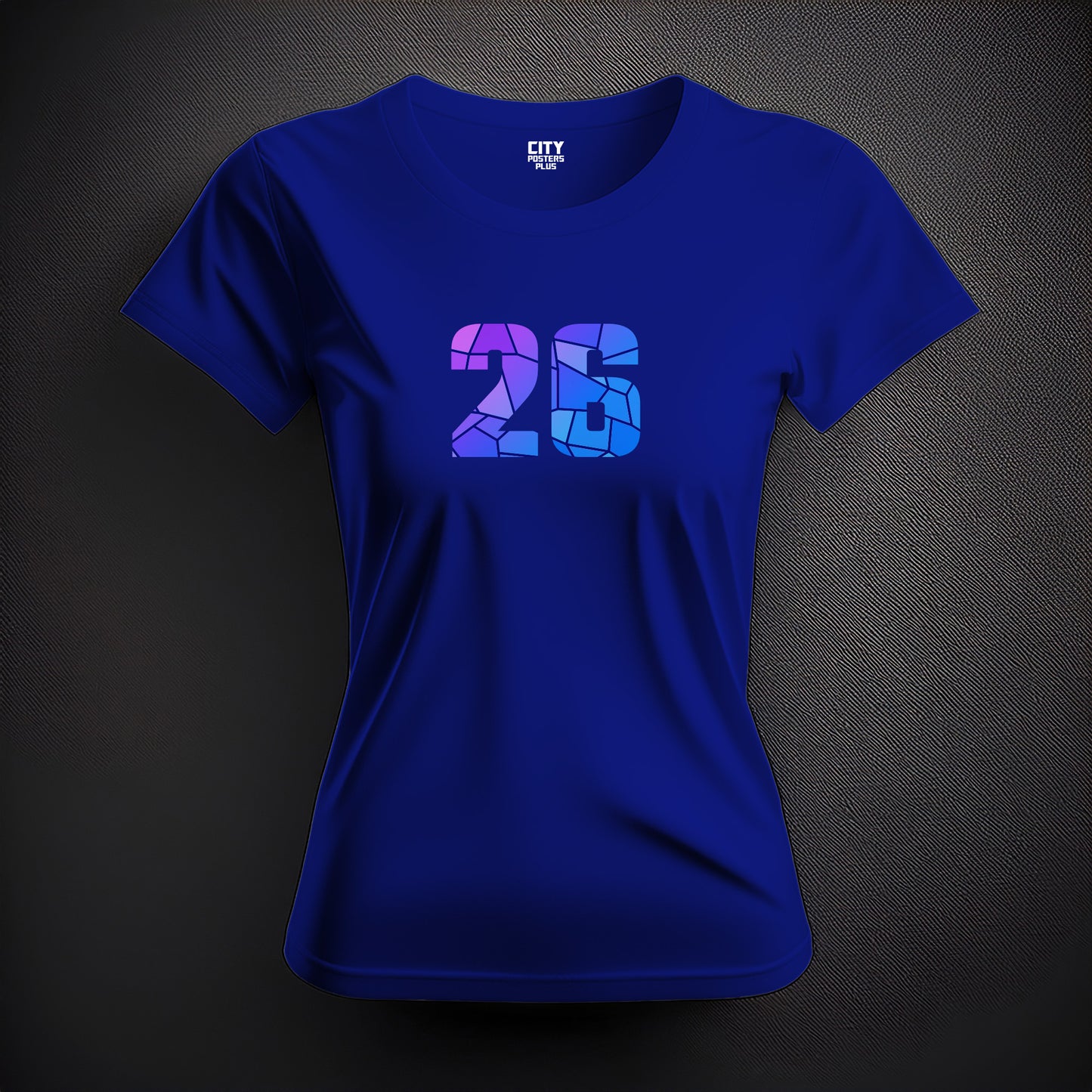 City Posters Plus 26 Number Women T-Shirt (Royal Blue) | Stylish Numeric Graphic Tee