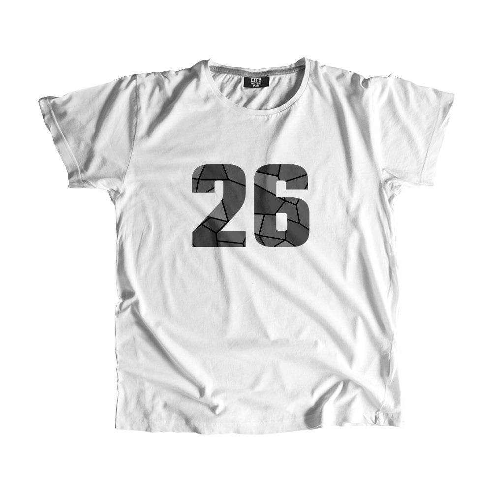 26 Number Men Unisex T-Shirt  (White)| Classic Numeric Graphic Tee