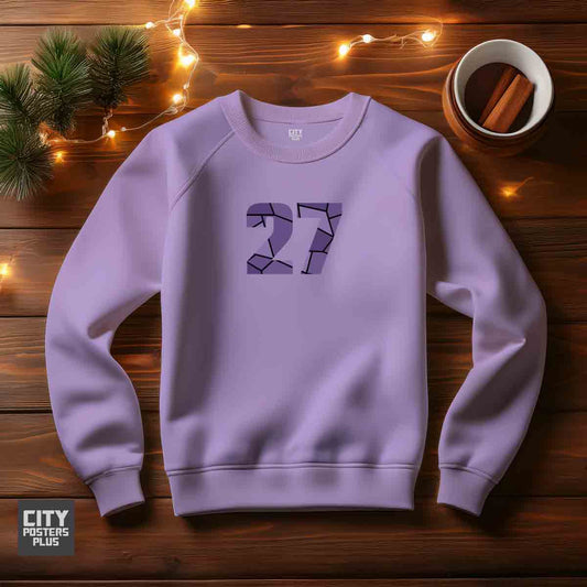 27 Number Unisex Sweatshirt (Iris Lavender)  Premium Graphic Crewneck