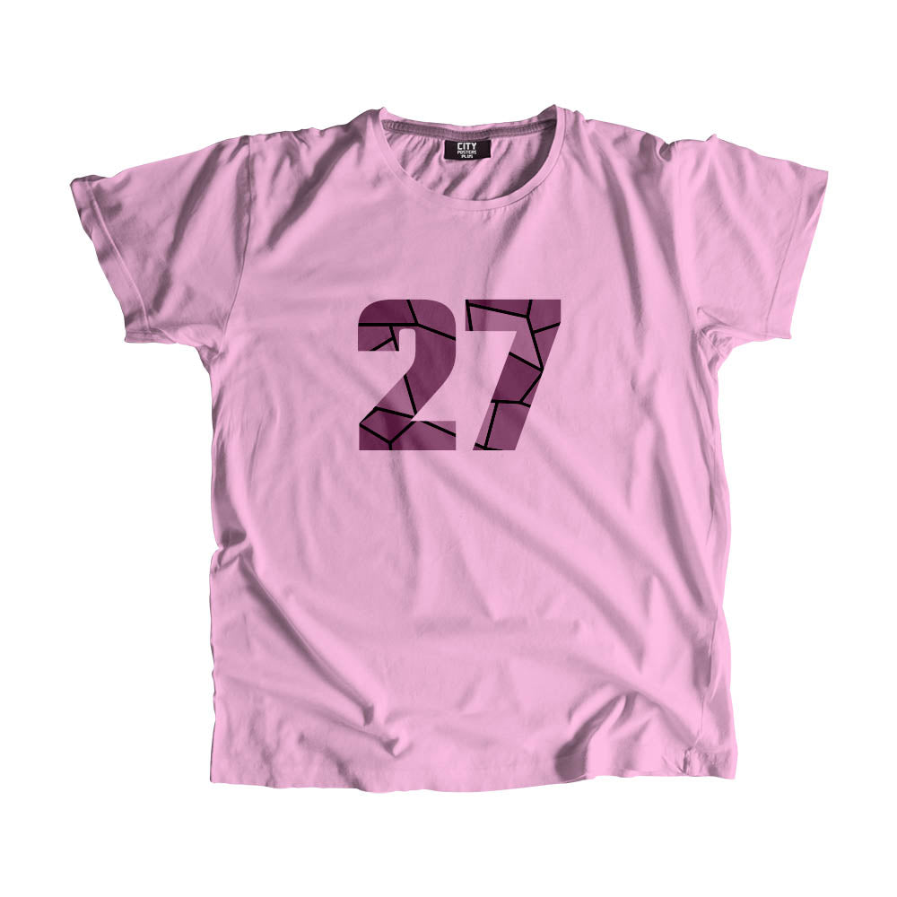27 Number Men Unisex T-Shirt  (Light Pink)| Classic Numeric Graphic Tee