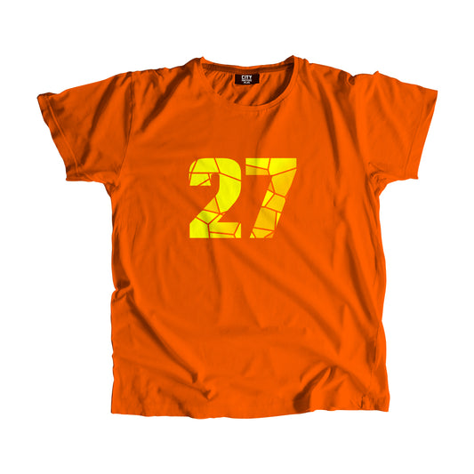 27 Number Men Unisex T-Shirt  (Orange)| Classic Numeric Graphic Tee