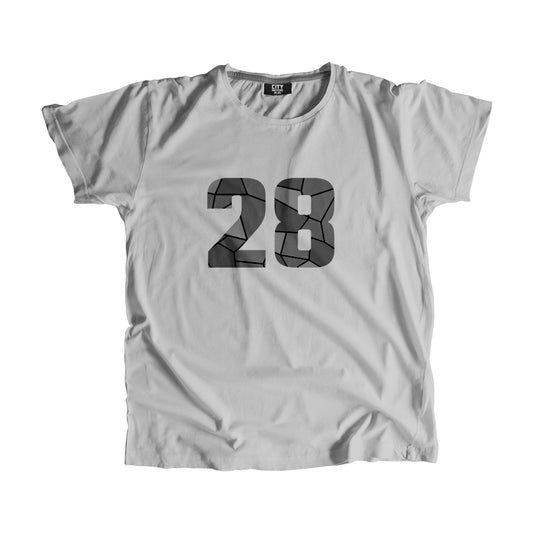 28 Number Men Unisex T-Shirt  (Melange Grey)| Classic Numeric Graphic Tee