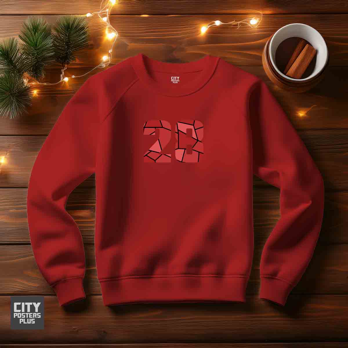 28 Number Unisex Sweatshirt (Red)  Premium Graphic Crewneck