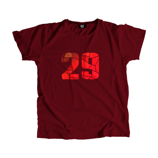 29 Number Men Unisex T-Shirt  (Maroon)| Classic Numeric Graphic Tee