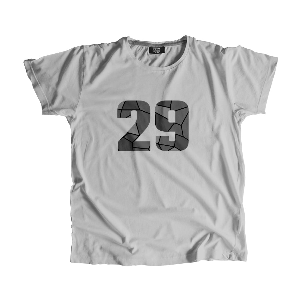 29 Number Men Unisex T-Shirt  (Melange Grey)| Classic Numeric Graphic Tee