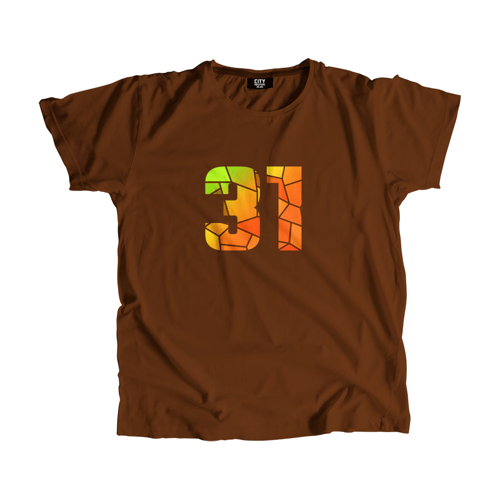 31 Number Men Unisex T-Shirt  (Brown)| Classic Numeric Graphic Tee