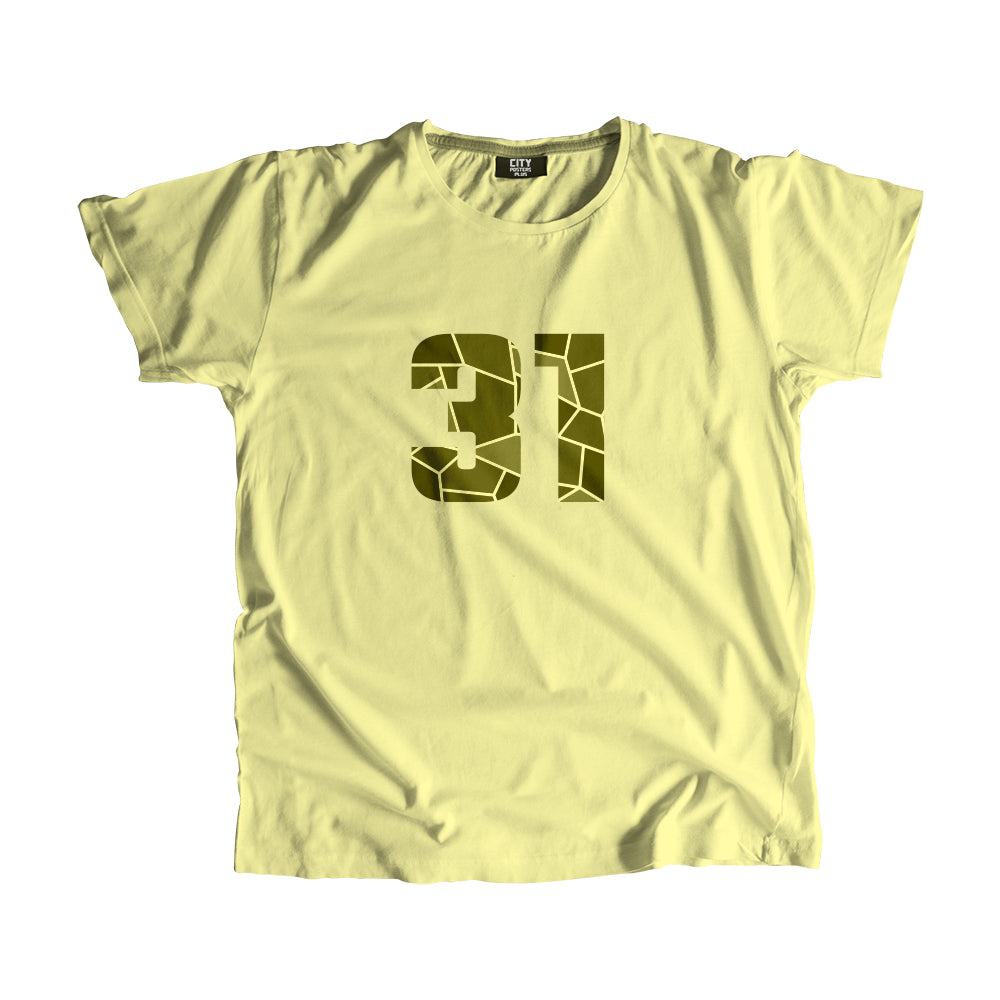 31 Number Men Unisex T-Shirt  (Butter Yellow)| Classic Numeric Graphic Tee